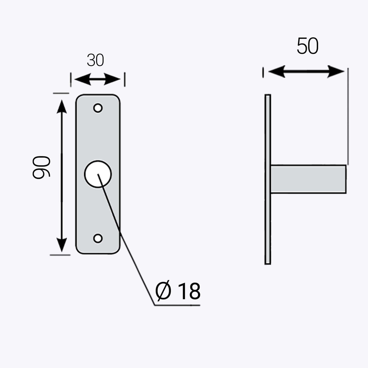 Contreplaque avec tube en fer pour renfort mural (la paire)