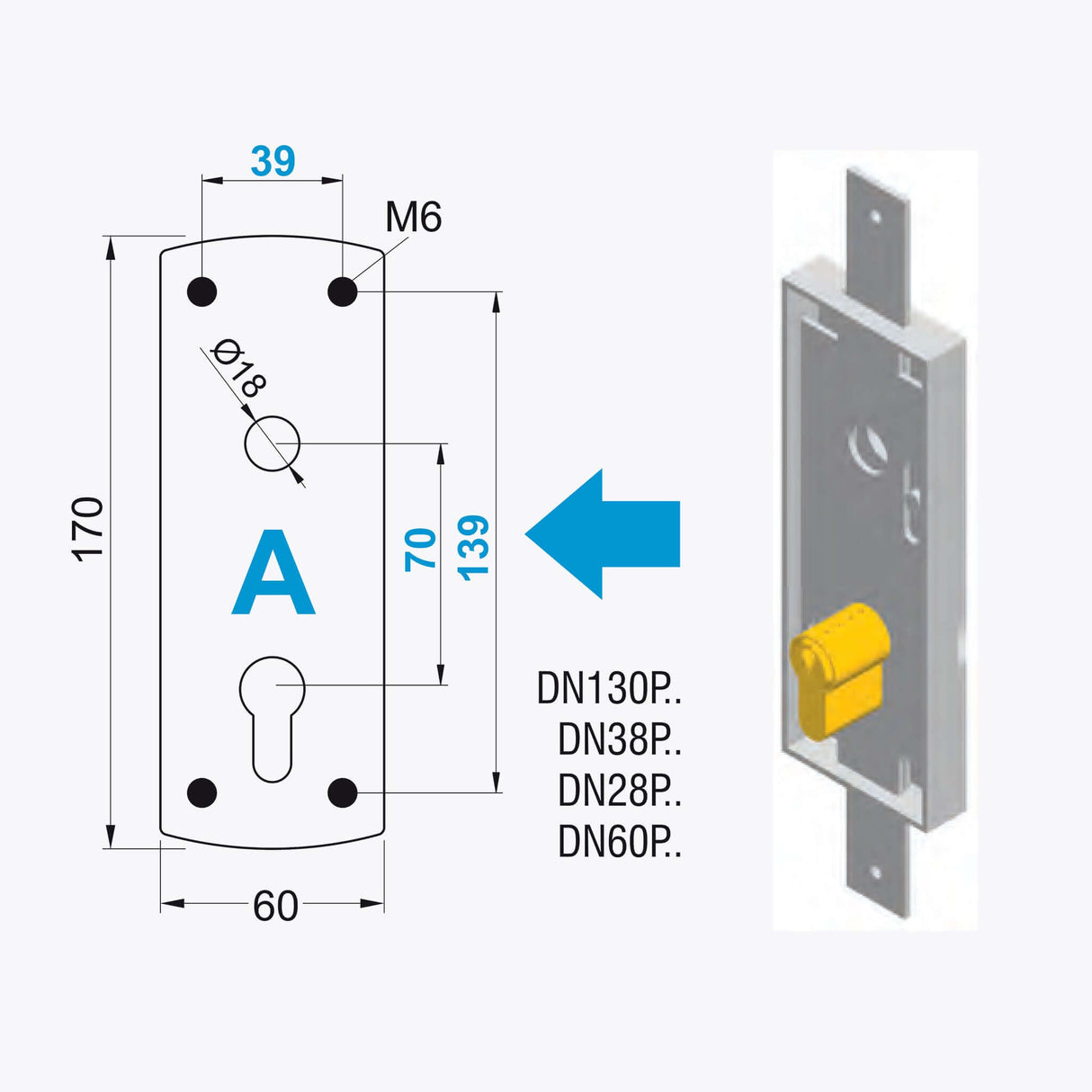 Protection de serrure de garage aérienne pour cylindre normal